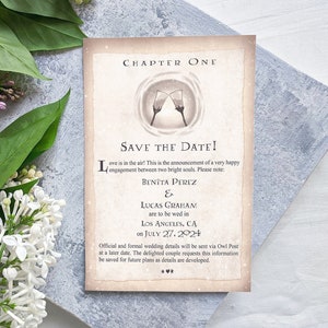 Chapter One Save the Date // DIGITAL Invites // Book Theme Fantasy Wedding // Geeky Wedding // Nerd Wedding Invite // Magic Wedding Fantasy