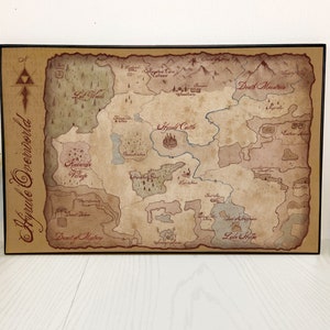 Hyrule Overworld Map Print: Legend of Zelda, SNES Gamer Decor