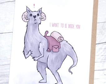 Tauntaun Love Card // Geeky Love Cards // Funny Star Wars Greeting Card // Inappropriate Card // Funny Love // dark humor geeky love