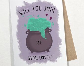 Bridal Coven // Wedding Party Cards // Witchy Card // Alternative Weddings // Witchy Wedding // Coven Party // Funny Wedding Party Cards