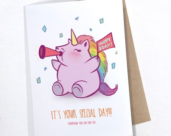 Special Day // Birthday Sarcasm // Funny Unicorn Bday Cards // Adult Birthday // Birthday Humor // Cheeky Bday Card // Card for Friends //