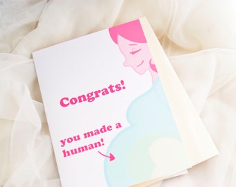 Divertida tarjeta de felicitación por embarazo: ¡Has creado un ser humano!