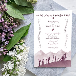 Wedding Fellowship Invite Set // Custom LOTR Invites // Nerdy/Geeky Invites // Hobbit Wedding // Movie / DIGITAL Fantasy Book Wedding Ideas image 2