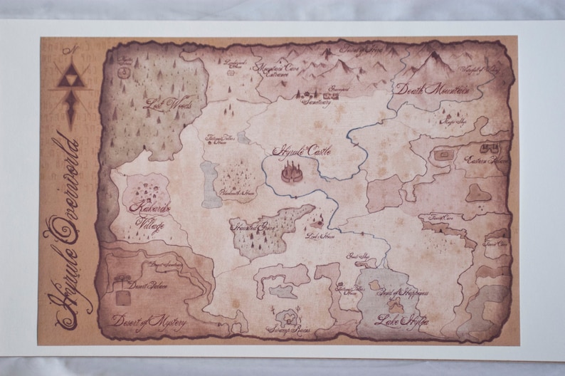 Hyrule Overworld Karte / / Legende von Zelda ein Link zur | Etsy