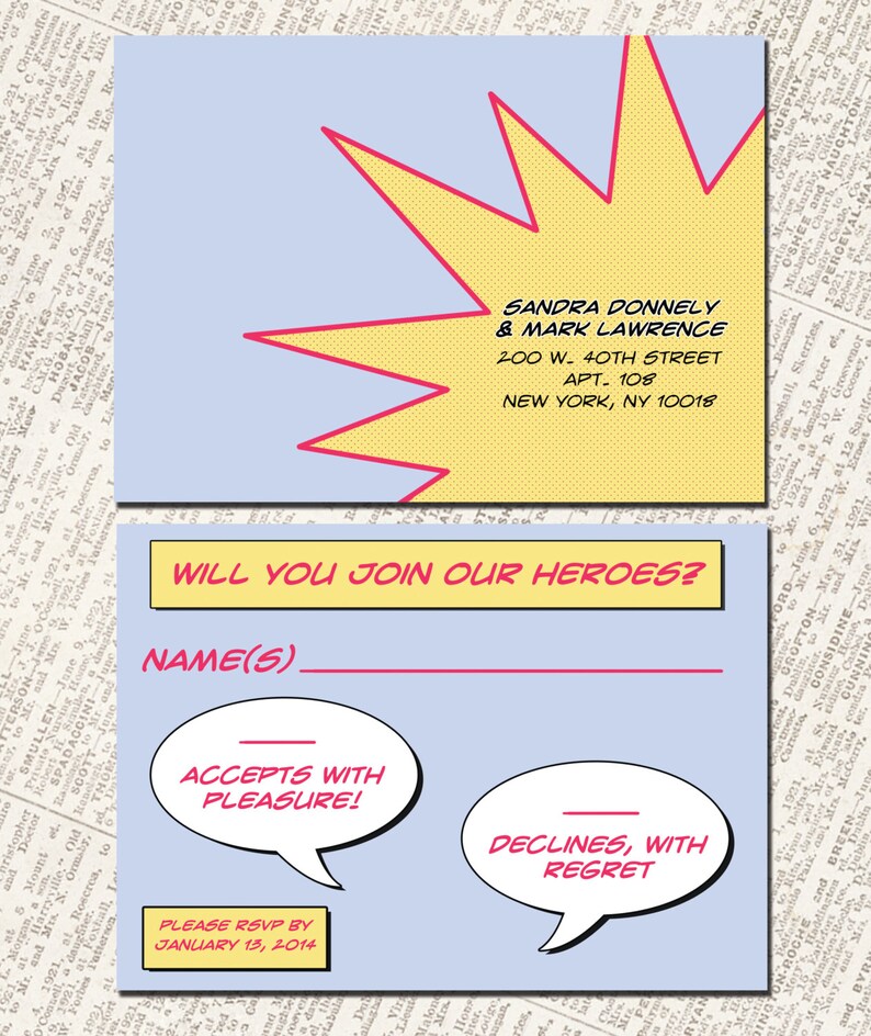 Comic Book Wedding Invitations // Custom DIGITAL Invites // | Etsy