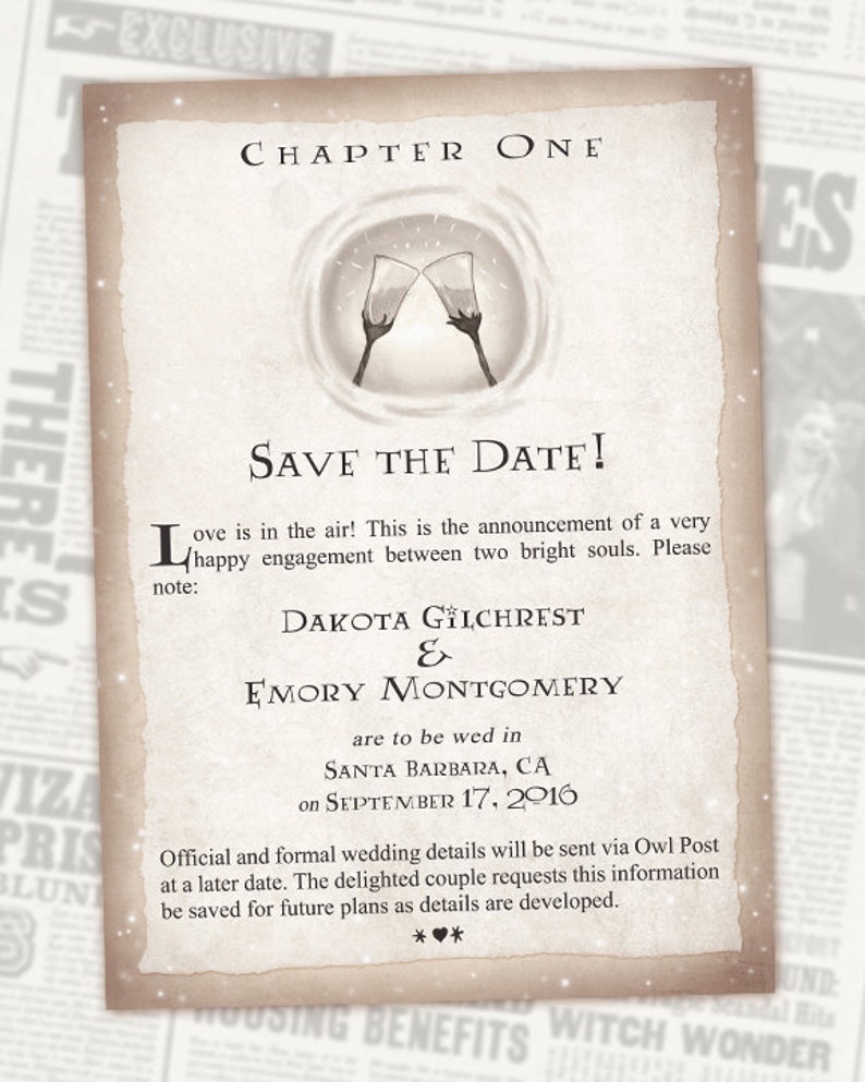 Chapter One Save the Date // DIGITAL invites // Book Theme Fantasy Wedding // Geeky Weddings // Nerd Wedding Invite // Magic Wedding Fantasy 