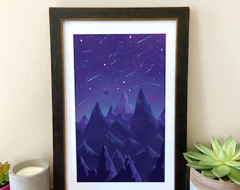 Lluvia de estrellas en Velaris // Impresión artística de ACOTAR: Paisaje fantástico, decoración literaria