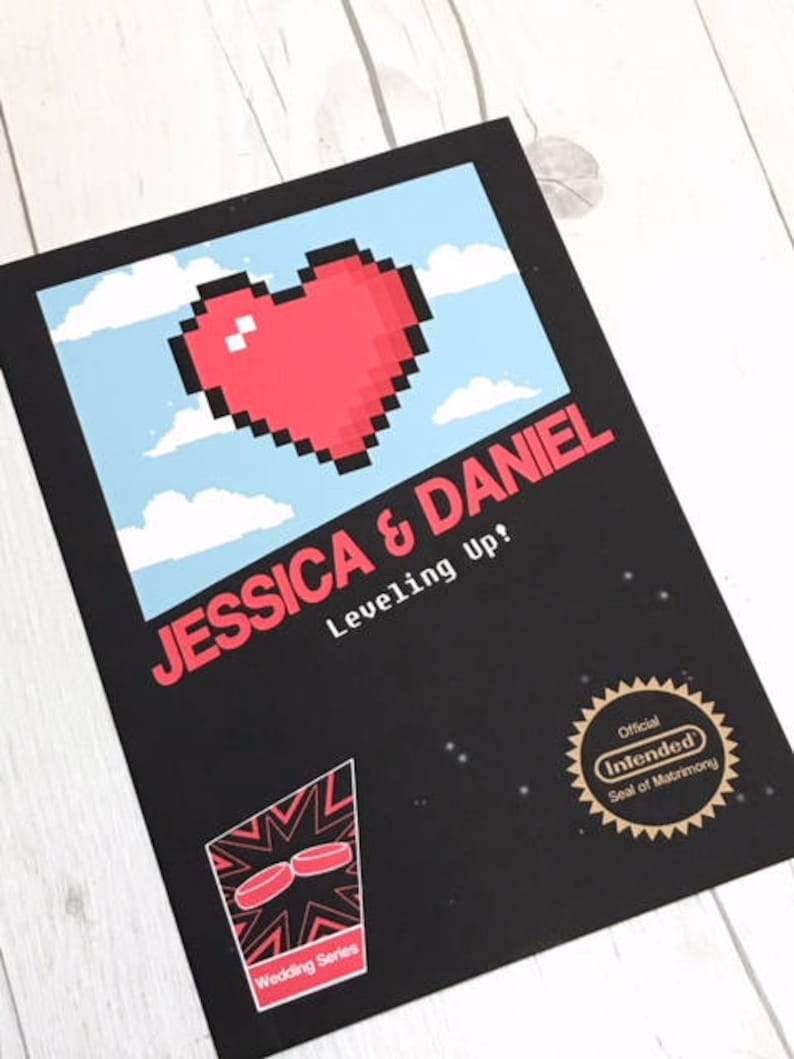 Classic Video Game Wedding Invites // NES DIGITAL Invite // 80s Nintendo Wedding // Printable Invite // Geeky Wedding // Gamer Geek Wedding image 7