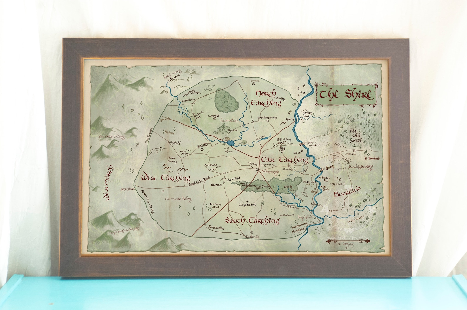 Map of the Shire // Illustrated Map of Middle Earth // Lord of | Etsy