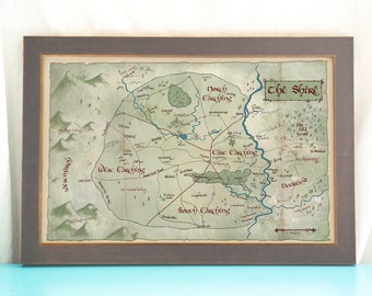 Impresión del Mapa de la Comarca // Arte ilustrado de la Tierra Media // Arte ESDLA