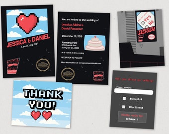 Classic Video Game Wedding Invites // NES DIGITAL Invite // 80s Nintendo Wedding // Printable Invite // Geeky Wedding // Gamer Geek Wedding