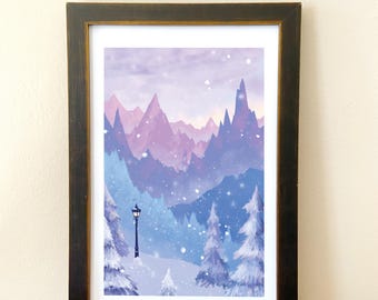 Narnia Landscape Art Print: Fantasy Book Illustration