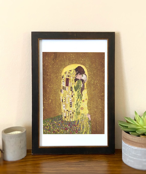 Rogue & Gambit Art Print: Klimt's the Kiss, Geeky Home Decor Art