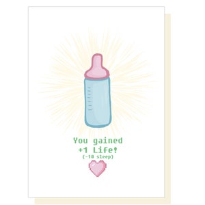 Carte de grossesse de niveau supérieur//carte de bébé geek//carte de voeux de joueur//gagné la vie/joueur rétro/félicitations de bébé drôle//carte de parent geek