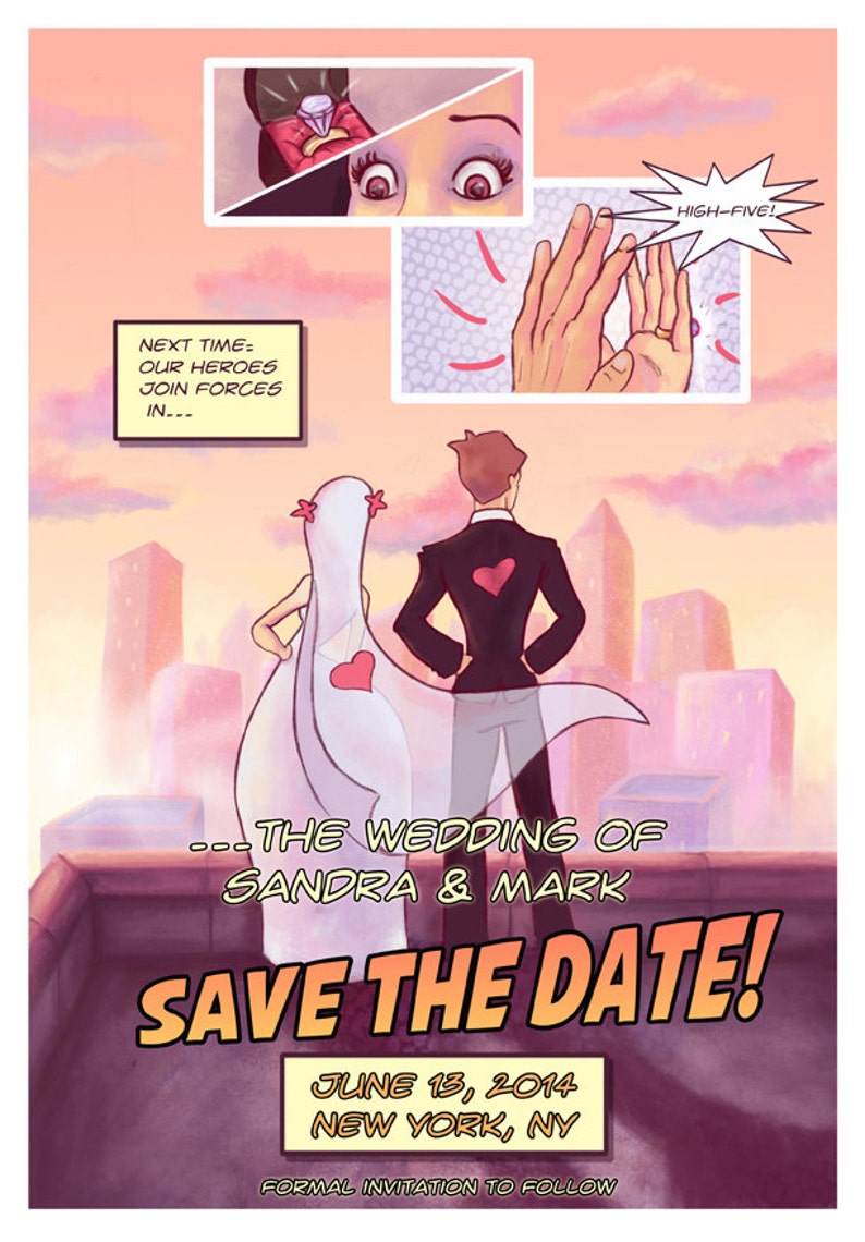 Comic Book Save the Date // Custom DIGITAL Superhero Wedding Invites // Geeky Book Wedding // Comic Book Wedding // Superhero Theme // Geeky 