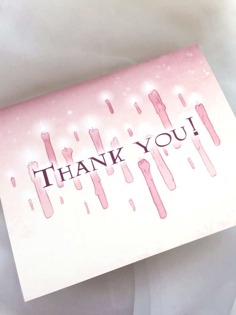 Hogwarts Inspired Thank You Card Template Instant Download Harry Potter Thank You Card Template Geeky Card Floating Candles