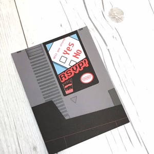 Classic Video Game Wedding Invites // NES Invites //DIGITAL 80s Nintendo Wedding // Printable Invite // Geeky Wedding // Gamer Geek Wedding image 8