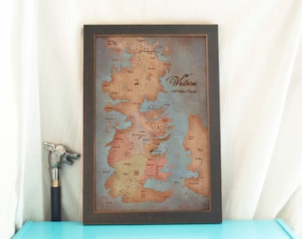 Westeros Map Print: A Song of Ice and Fire, Geeky Home Decor
