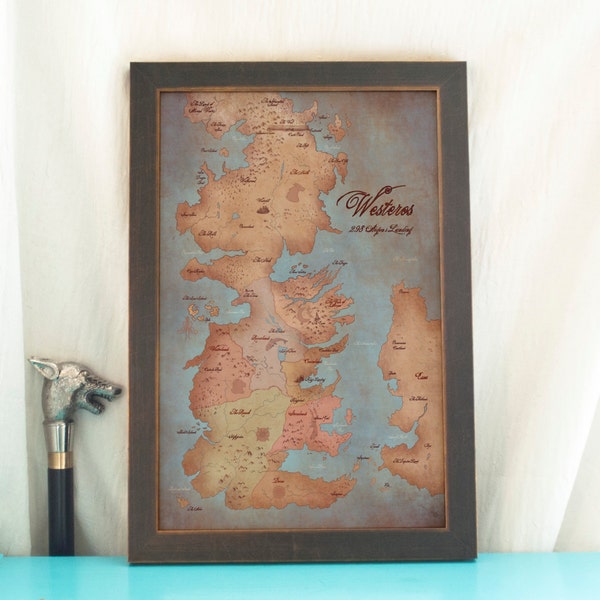 Map of Westeros // A Song of Ice and Fire / Seven Kingdoms / Map Illustration // Geek Gift / Fantasy Map // Geeky Home Decor