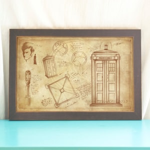 The Doctor Discovered // Vintage Style Art Print // DaVinci Doctor Who Fan Art // Nerdy / Geek Home Decor / Geeky Gift // 10th Doctor