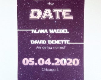 Sci-fi Space Wars Movie Bar Mitzvah Reception Card