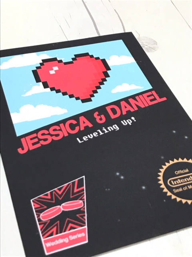 Classic Video Game Wedding Invites // NES DIGITAL Invite // 80s Nintendo Wedding // Printable Invite // Geeky Wedding // Gamer Geek Wedding image 9