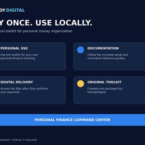 Personal Finance Tracker Python Script, Budget and Expense Tracker, Net Worth Dashboard, Digital Download image 6