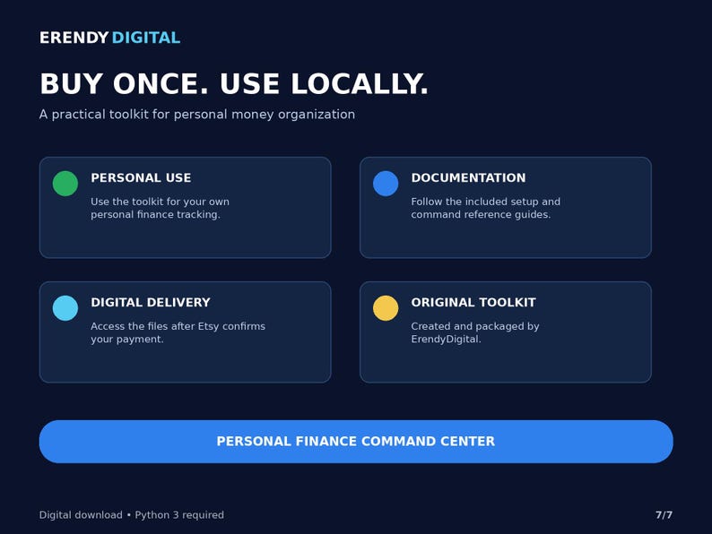 Personal Finance Tracker Python Script, Budget and Expense Tracker, Net Worth Dashboard, Digital Download image 6
