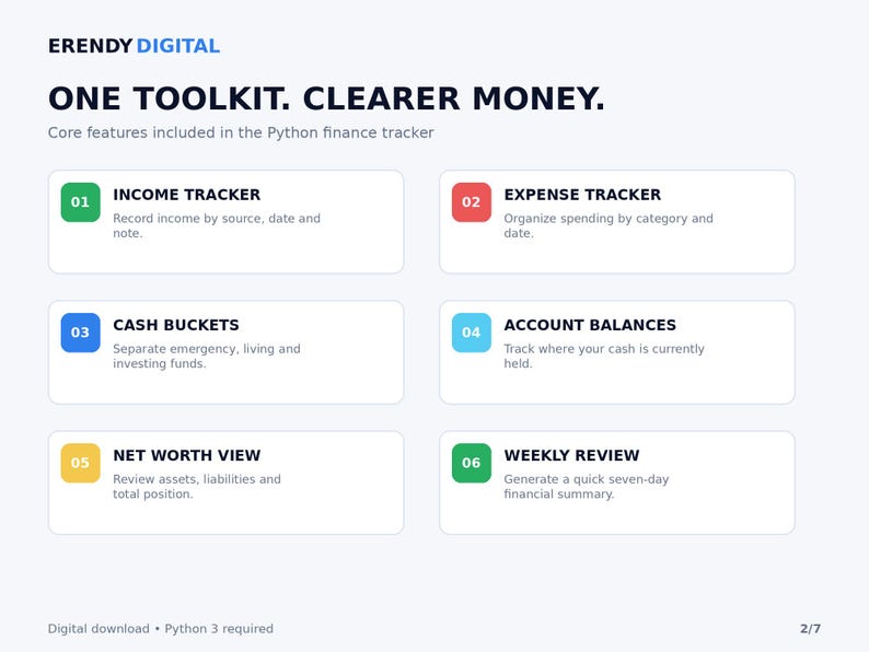 Personal Finance Tracker Python Script, Budget and Expense Tracker, Net Worth Dashboard, Digital Download image 2