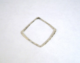 1 cuadrado martillado de plata esterlina argentium de 30 mm