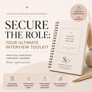 Interview Preparation Workbook | STAR Method, Behavioral Questions (Digital Download)