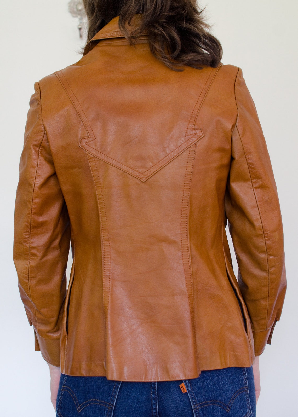 70s Caramel Leather Jacket 1970s Caramel Baron Leathers Etsy