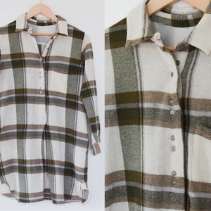Green Plaid Tunic | Vintage Green Plaid Woven Tunic