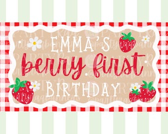 Strawberry Birthday Banner