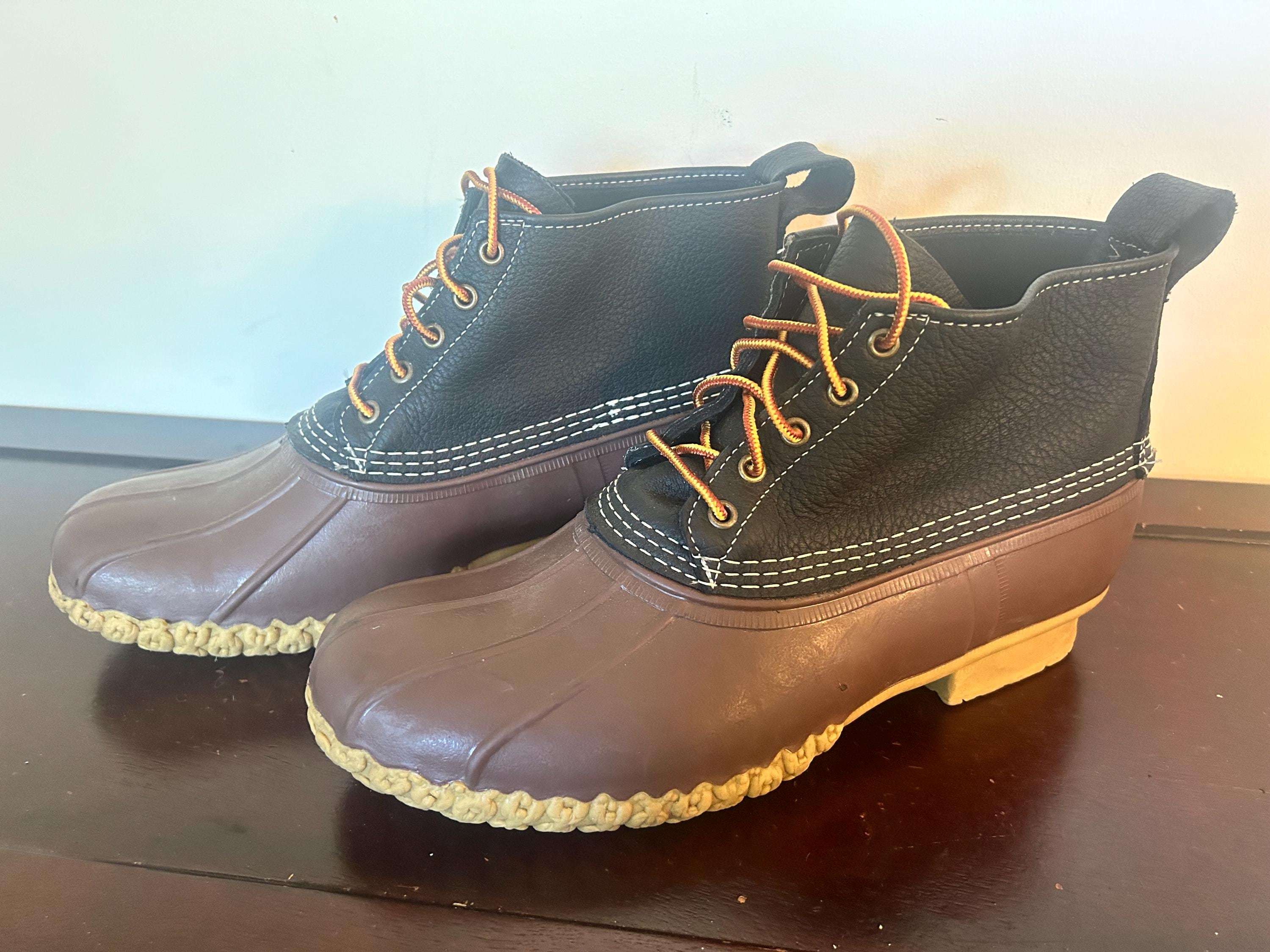 Vtg LL Bean Maine Hunting Shoe Duck Boots 9 Tall Mens 9 N Leather Rain Snow Mud