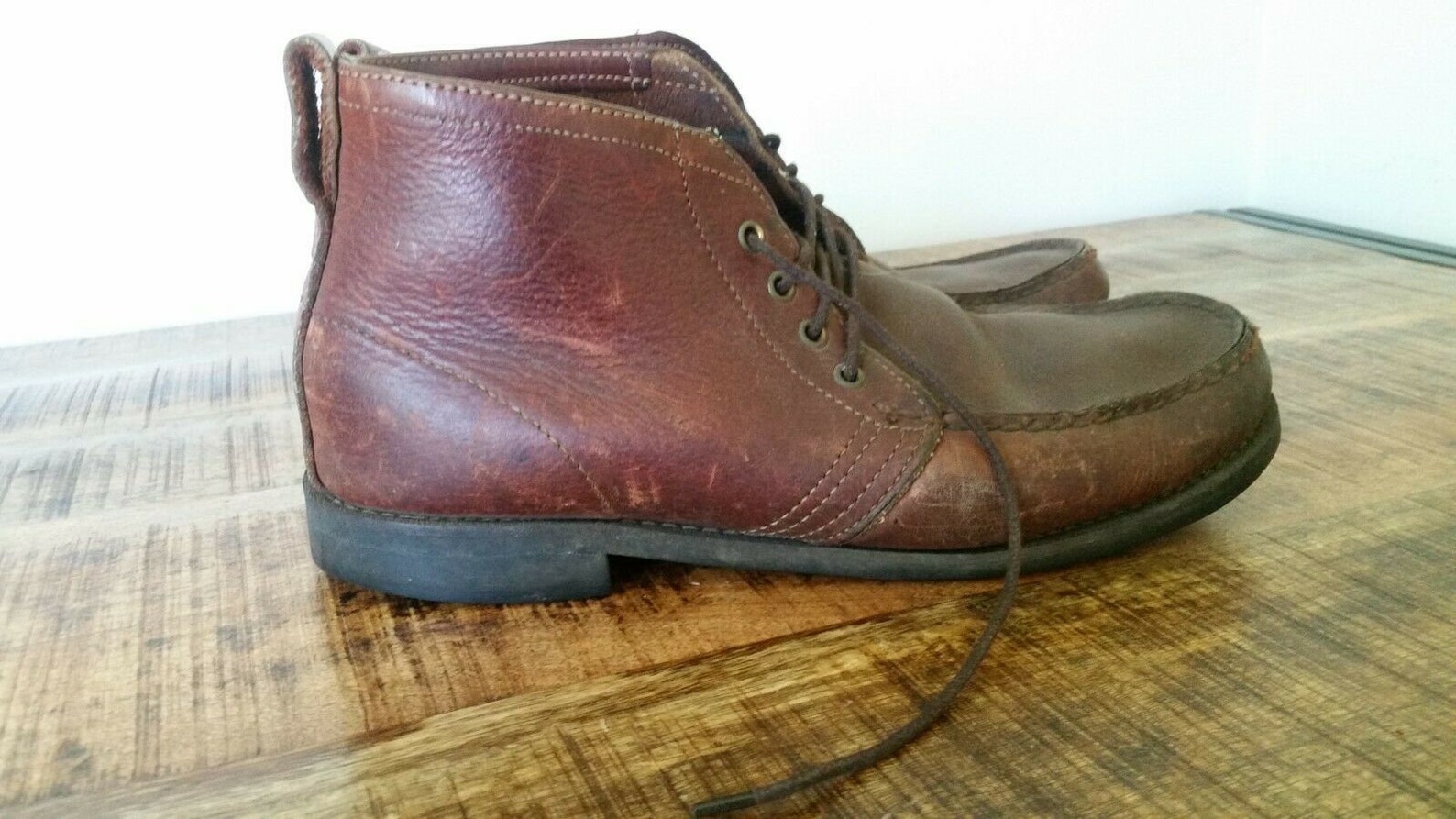 Men's Vintage Brown Leather ORVIS Gokey Ankle Moc-Toe | Etsy