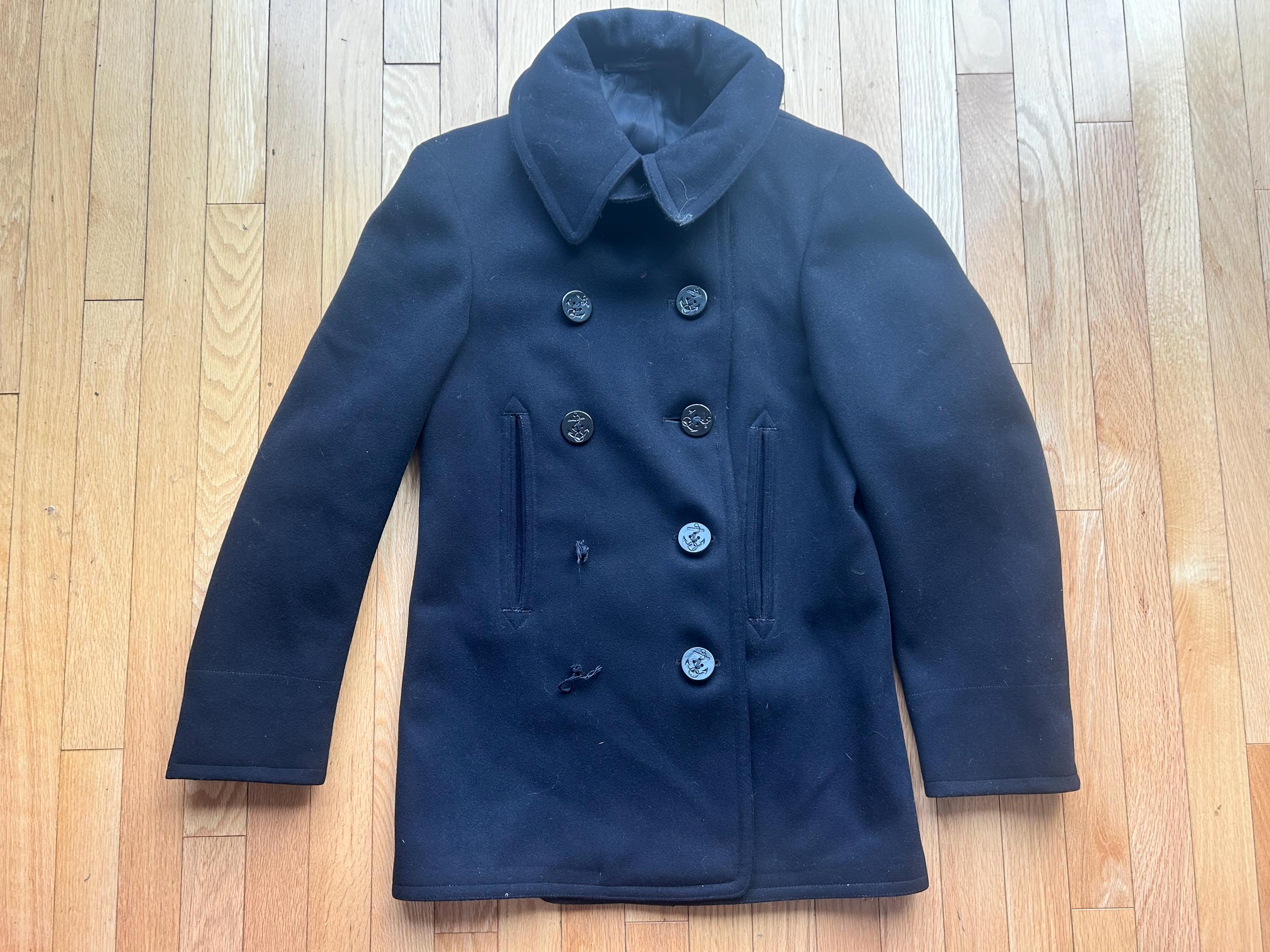 40s us navy ウール ピーコート 大戦 ヴィンテージ pea coat 実物 USED 米軍 U.S.NAVY ウール ピーコート Pコート PEA COAT