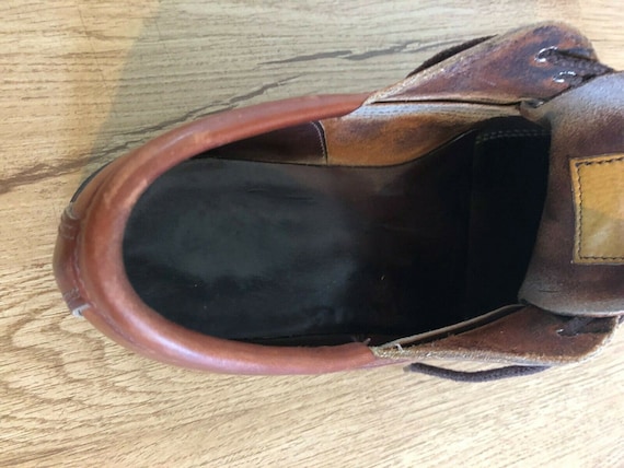 Men's Vintage Thick Rustic Brown Leather ORVIS GOKEY Moc-toe Shoes