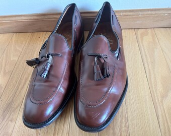 Men's Vintage Brown Calfskin Leather CHURCH'S Classic Kingsley Tassel Loafers Custom Grade Dress Shoes Sz-11.5E England Made