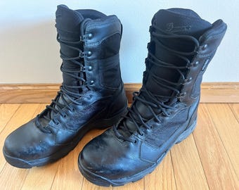 Vintage Men&#39;s Black Leather DANNER 43003 Striker Torrent 8&quot; Gore-Tex Law Enforcement Security Boots Size-9