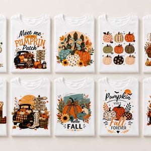 Pacchetto PNG e SVG di zucche autunnali, camioncino del campo di zucche PNG, design per maglietta con zucca e fiocco leopardato a quadri, Hello Fall SVG, sublimazione autunnale in stile cottagecore