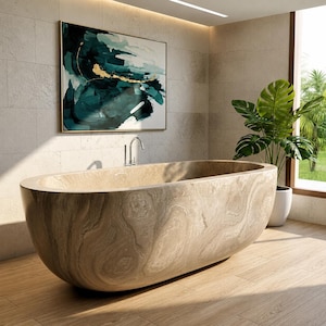 Pure Onyx Bathtub 72" | Translucent Natural Gemstone Freestanding Soaking Tub