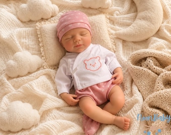 Full Body Silicone Reborn Baby  – 13inch Handmade Lifelike Toddler Silicone Doll -can open mouth, Realistic Collectible Baby, Xmas Christmas