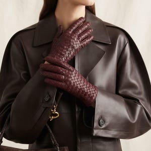 Burgundy gloves - Etsy 日本