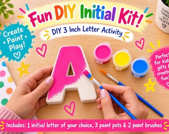 Letter For Initial 3in Painting Kit, 3 Inch Plaster Letters-DIY