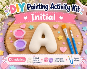 DIY Initial Painting Kit, Bubble Letter Initial Craft