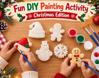 Christmas Plaster Painting Kit for Kids, Holiday Paint Your Own Craft