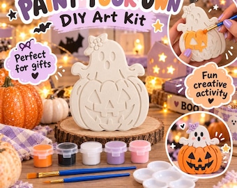 Ghost Pumpkin Painting ,Halloween Paint Your Own Plaster Kit