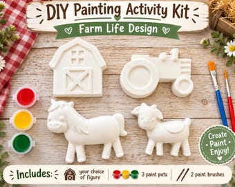 Farm Animal Plaster Painting Kit for Kids, Barnyard Birthday Party Craft