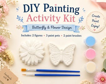 Butterfly and Flower Painting Kit,  DIY Craft Activity
